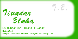 tivadar blaha business card